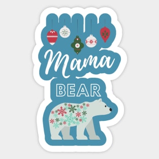 Christmas Theme Polar Mama Bear Sticker